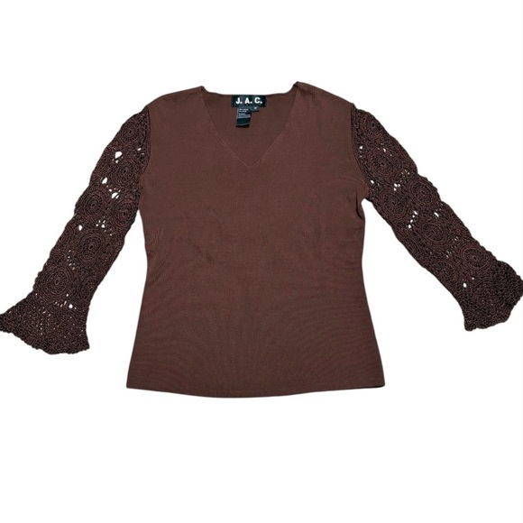 M🌺NEW‼️J.A.C. BUNDLE/LOT/MULTIPLES OF 2 Fuchsia Pink and Brown Sweaters NWOT - Picture 8 of 15